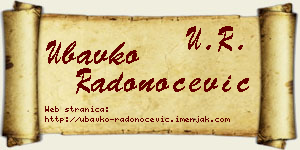 Ubavko Radonoćević vizit kartica
